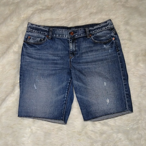 Ann Taylor Loft Distressed Denim Shorts - Picture 5 of 5